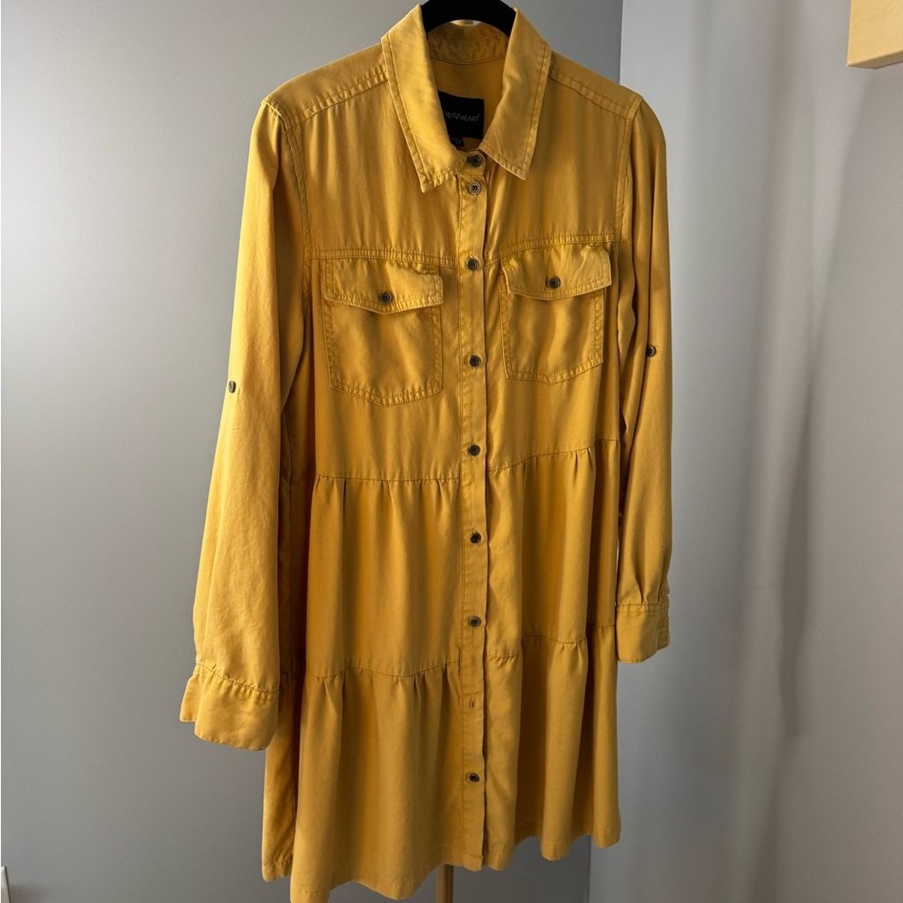 Velvet Heart Yellow Long Sleeve Dress XS